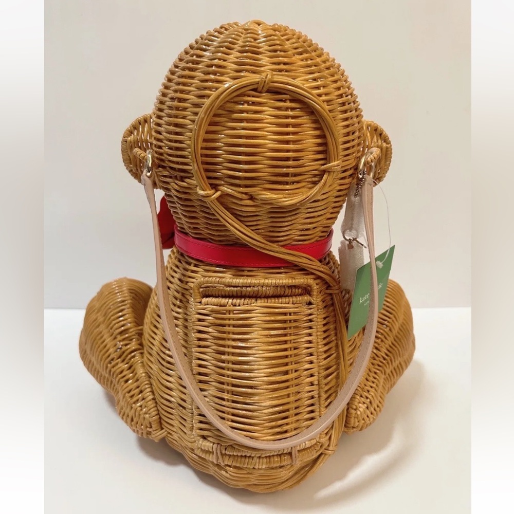 Kate Spade “Rambling Roses” Monkey wicker Satchel NWT 🐒🌸 - Picture 3 of 9